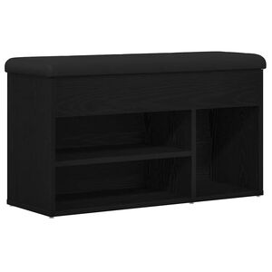 vidaXL Lavička na boty Čern&aacute; 80 x 30 x 45 cm Kompozitn&iacute; dřevo