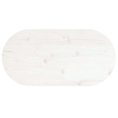 vidaXL Stolní deska bílá 60 x 30 x 2,5 cm masivní borové dřevo oválná