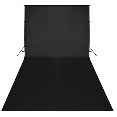 vidaXL Studiová sada černé pozadí 600 x 300 cm a světla