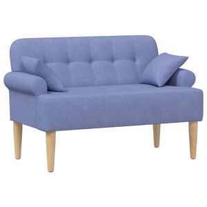 vidaXL Pohovka s knofl&iacute;kov&yacute;m pro&scaron;&iacute;v&aacute;n&iacute;m Modr&aacute; dž&iacute;novina Textil