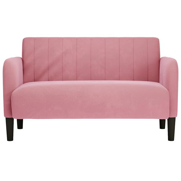 vidaXL Loveseat Sofa Růžov&yacute; 109 cm samet