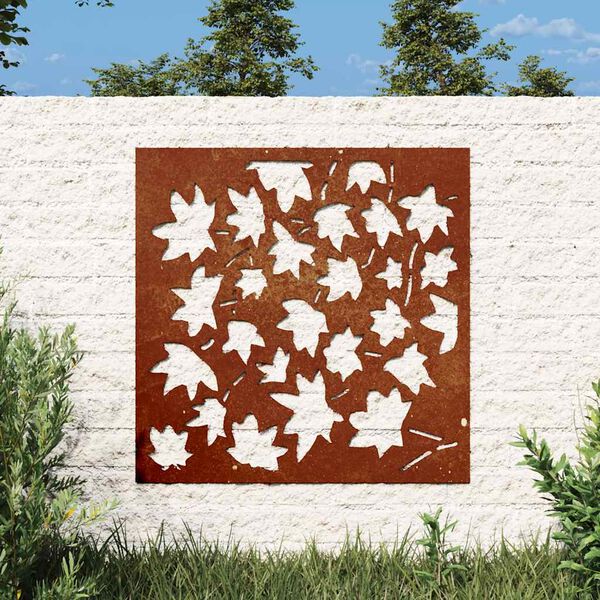 vidaXL Zahradn&iacute; n&aacute;stěnn&aacute; dekorace 55 x 55 cm corten Javorov&yacute; list