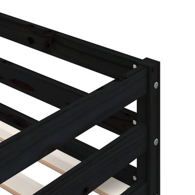 vidaXL Patrová postel černá 90 x 190 cm masivní borové dřevo
