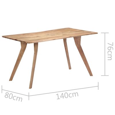 vidaXL Jídelní stůl 140 x 80 x 76 cm masivní akáciové dřevo