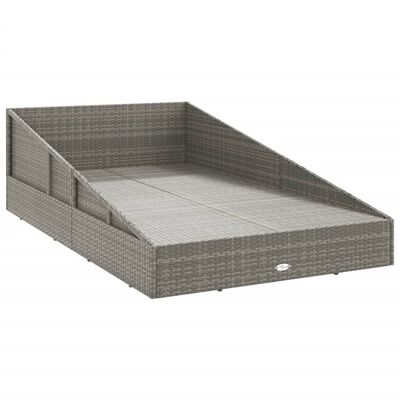 vidaXL Zahradní postel šedá 110x200 cm polyratan
