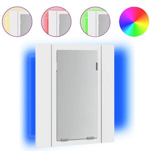 vidaXL LED koupelnov&aacute; skř&iacute;ňka se zrcadlem b&iacute;l&aacute; 40 x 12 x 45 cm akryl