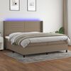 vidaXL Box spring postel s matrac&iacute; a LED taupe 200x200 cm textil