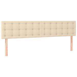 vidaXL Čela postele kr&eacute;mov&aacute; 200x5x78/88 cm l&aacute;tka