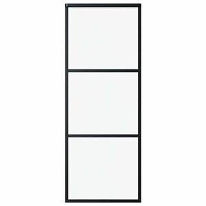 vidaXL Posuvn&eacute; dveře 3d&iacute;ln&eacute; ESG sklo a hlin&iacute;k 76 x 205 cm čern&eacute;