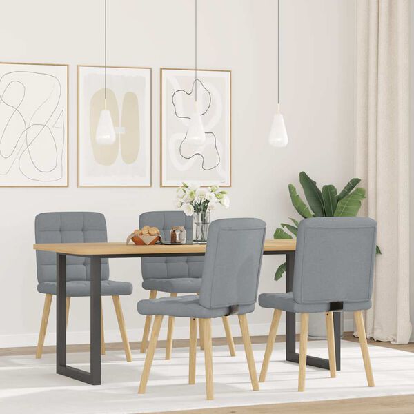 vidaXL Jídelní židle 4 ks světle šedé textil