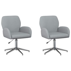 vidaXL Ot&aacute;čec&iacute; židle k psac&iacute;mu stolu 2 ks 54 x 58 x 90 cm Světle &scaron;ed&aacute;