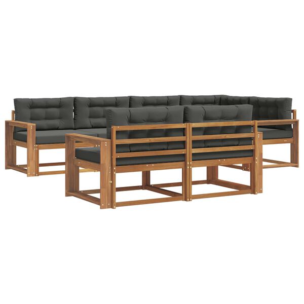 vidaXL Venkovn&iacute; pohovkov&aacute; souprava 7 pcs Přirozen&aacute; a Anthracitov&aacute;