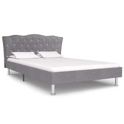 vidaXL Rám postele světle šedý textil 120 x 200 cm