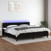 vidaXL Box spring postel s matrac&iacute; a LED čern&aacute; 200x200 cm textil