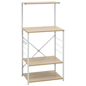 vidaXL Skř&iacute;ňka na mikrovlnku b&iacute;l&aacute; a dub 60 x 39,6 x 123 cm kompozit
