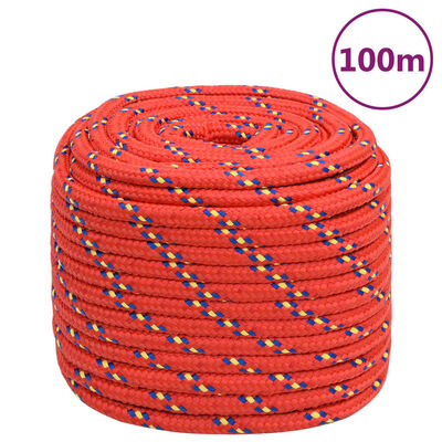 vidaXL Lodní lano červené 18 mm 100 m polypropylen