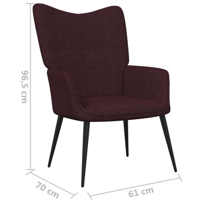 vidaXL Relaxační židle se stoličkou fialová textil