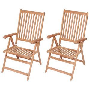 vidaXL Polohovateln&eacute; zahradn&iacute; židle 2 ks masivn&iacute; teak