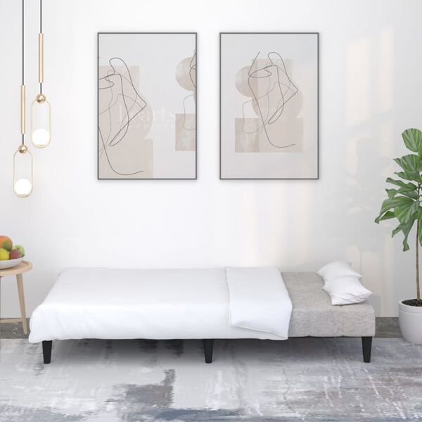 vidaXL 2m&iacute;stn&aacute; rozkl&aacute;dac&iacute; pohovka světle &scaron;ed&aacute; tkanina z mikrovl&aacute;kna