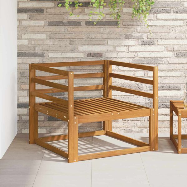 vidaXL Venkovn&iacute; středn&iacute; pohovka Masivn&iacute; ak&aacute;tov&eacute; dřevo Př&iacute;rodn&iacute;