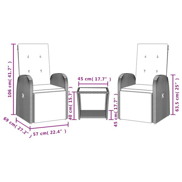 vidaXL 3d&iacute;ln&yacute; zahradn&iacute; j&iacute;deln&iacute; set s podu&scaron;kami &scaron;ed&yacute; polyratan