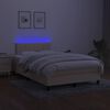 vidaXL Box spring postel s matrac&iacute; a LED kr&eacute;mov&aacute; 120x190 cm textil