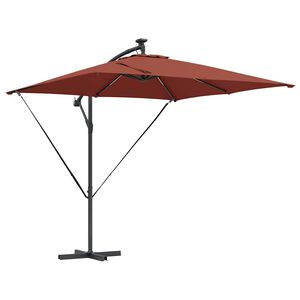 vidaXL Slunečn&iacute;k Cihlov&aacute; 249 x 249 x 250 cm Polyester a hlin&iacute;k