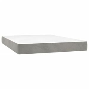 vidaXL Ta&scaron;tičkov&aacute; matrace středn&iacute; tvrdost světle &scaron;ed&aacute; 140 x 190 x 20 cm samet