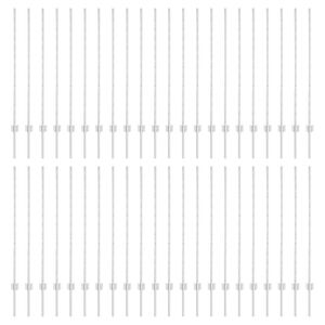 vidaXL Plotov&yacute; sloupek. 44 pcs Stř&iacute;brn&aacute; 160 cm Ocel