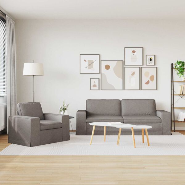 vidaXL Pohovka 2 pcs Taupe