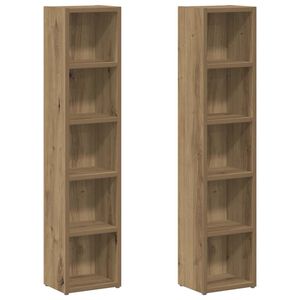 vidaXL Skř&iacute;ňky na CD 2 ks dub artisan 21x16x93,5 cm kompozitn&iacute; dřevo