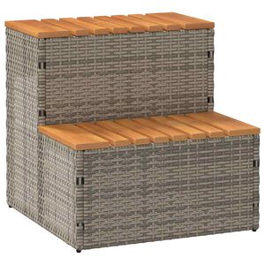vidaXL Obruby k v&iacute;řivce &scaron;ed&yacute; 50x50x50,5 cm polyratan a ak&aacute;ciov&eacute;