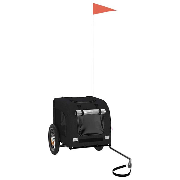 vidaXL Voz&iacute;k za kolo pro psa čern&yacute; oxfordsk&aacute; tkanina a železo