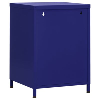 vidaXL Noční stolek námořnicky modrý 35 x 35 x 51 cm ocel
