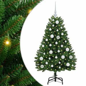 vidaXL Uměl&yacute; v&aacute;nočn&iacute; stromeček 120 cm 150 LED Tepl&aacute; b&iacute;l&aacute; PVC a ocel
