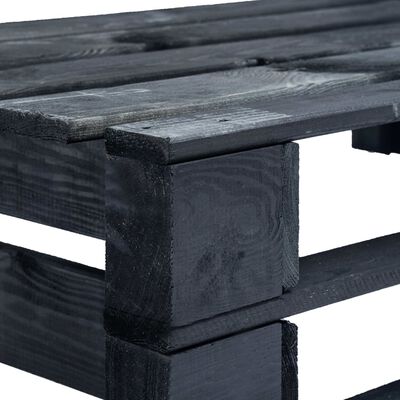 vidaXL Zahradní rohová lavice z palet dřevo černá