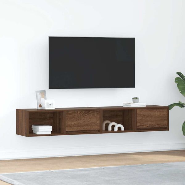 vidaXL TV skř&iacute;ňky 2 ks Hněd&yacute; dub 80x31x25,5 cm Dřevěn&aacute; konstrukce