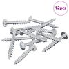 vidaXL &Scaron;roub 12 ks Stř&iacute;brn&aacute; 9,8 x 35 mm Železo