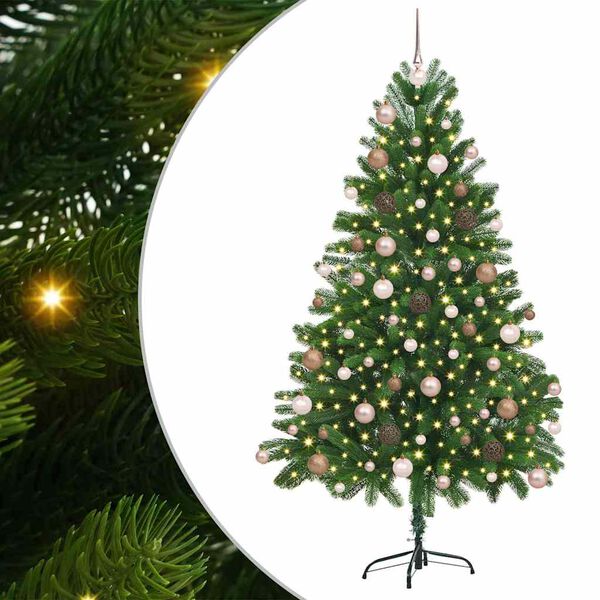 vidaXL V&aacute;nočn&iacute; stromeček s 300 LED diodami s stojanem Zelen&aacute; 180 cm PE