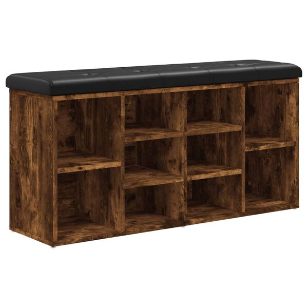 vidaXL Lavice s botníkem kouřový dub 102 x 32 x 50 cm kompozitní dřevo