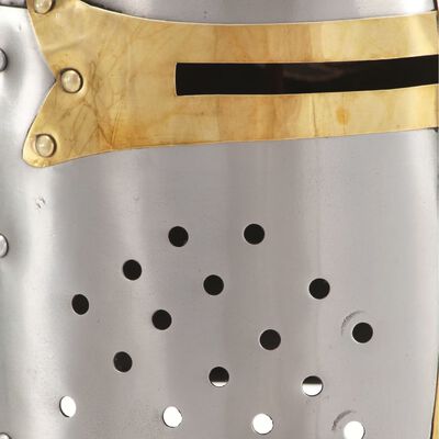 vidaXL Středověká křižácká helma pro LARPy replika stříbro ocel