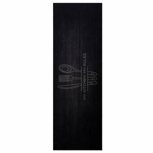 vidaXL Kuchyňsk&yacute; koberec Př&iacute;bory Čern&aacute; 180 x 60 cm samet
