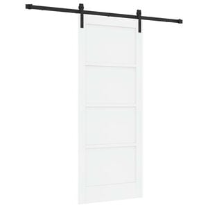 vidaXL Posuvn&eacute; dveře B&iacute;l&aacute; a čern&aacute; 83 x 202 cm Masivn&iacute; borovicov&eacute; dřevo