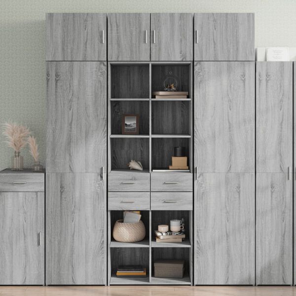 vidaXL Skříň highboard šedá sonoma 70 x 42,5 x 185 cm kompozitní dřevo