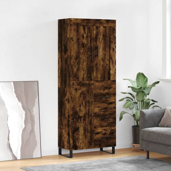 vidaXL Skř&iacute;ň highboard kouřov&yacute; dub 69,5 x 34 x 180 cm kompozitn&iacute; dřevo