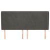 vidaXL Čelo postele typu u&scaron;&aacute;k tmavě &scaron;ed&eacute; 183x23x118/128 cm samet