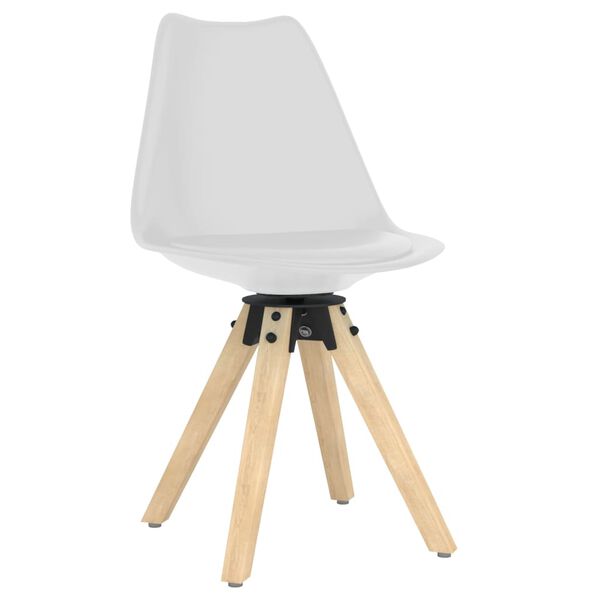 vidaXL Otočn&eacute; j&iacute;deln&iacute; židle 6 ks b&iacute;l&eacute; PP