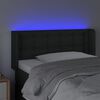vidaXL Čelo postele s LED čern&eacute; 93 x 16 x 78/88 cm uměl&aacute; kůže