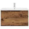 vidaXL Umyvadlov&aacute; skř&iacute;ňka s vestavěn&yacute;m umyvadlem a baterie star&eacute; dřevo