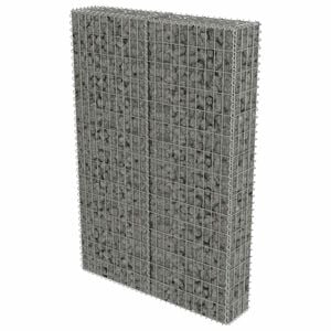 vidaXL Gabionov&aacute; zeď s v&iacute;ky z pozinkovan&eacute; oceli 100 x 20 x 150 cm